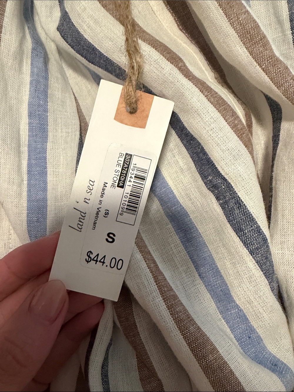 Land & sea size small linen rayon stripe pants - Picture 4 of 4
